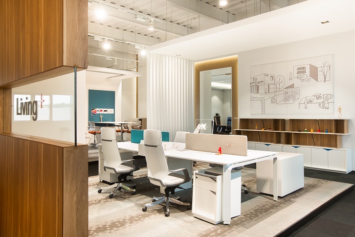 辦公家具展廳桌椅設(shè)計效果圖